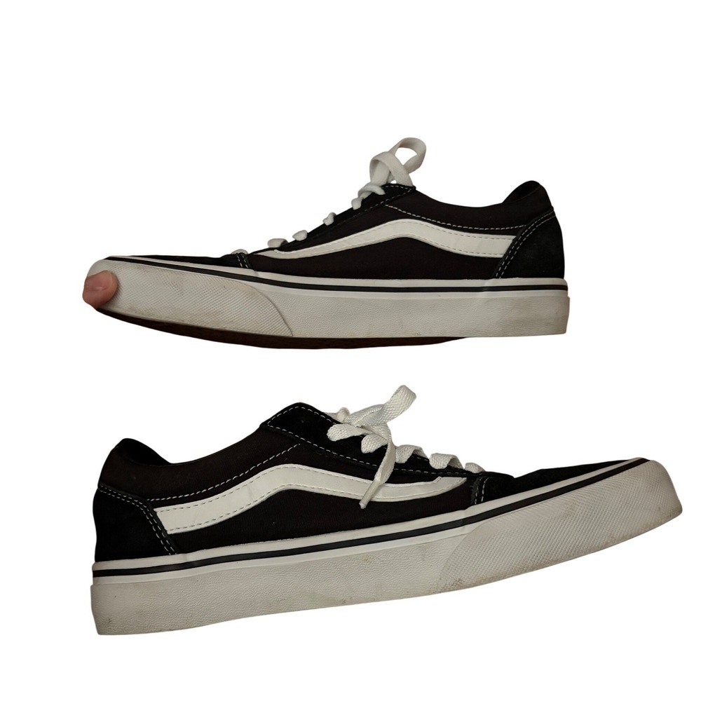Vans‎ Old Skool Black White Low Top Suede Canvas Skate Shoes Womens 7.5